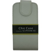 leather flip case rugged iphone 4 white